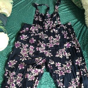 Floral navy and purple overalls ASOS 20